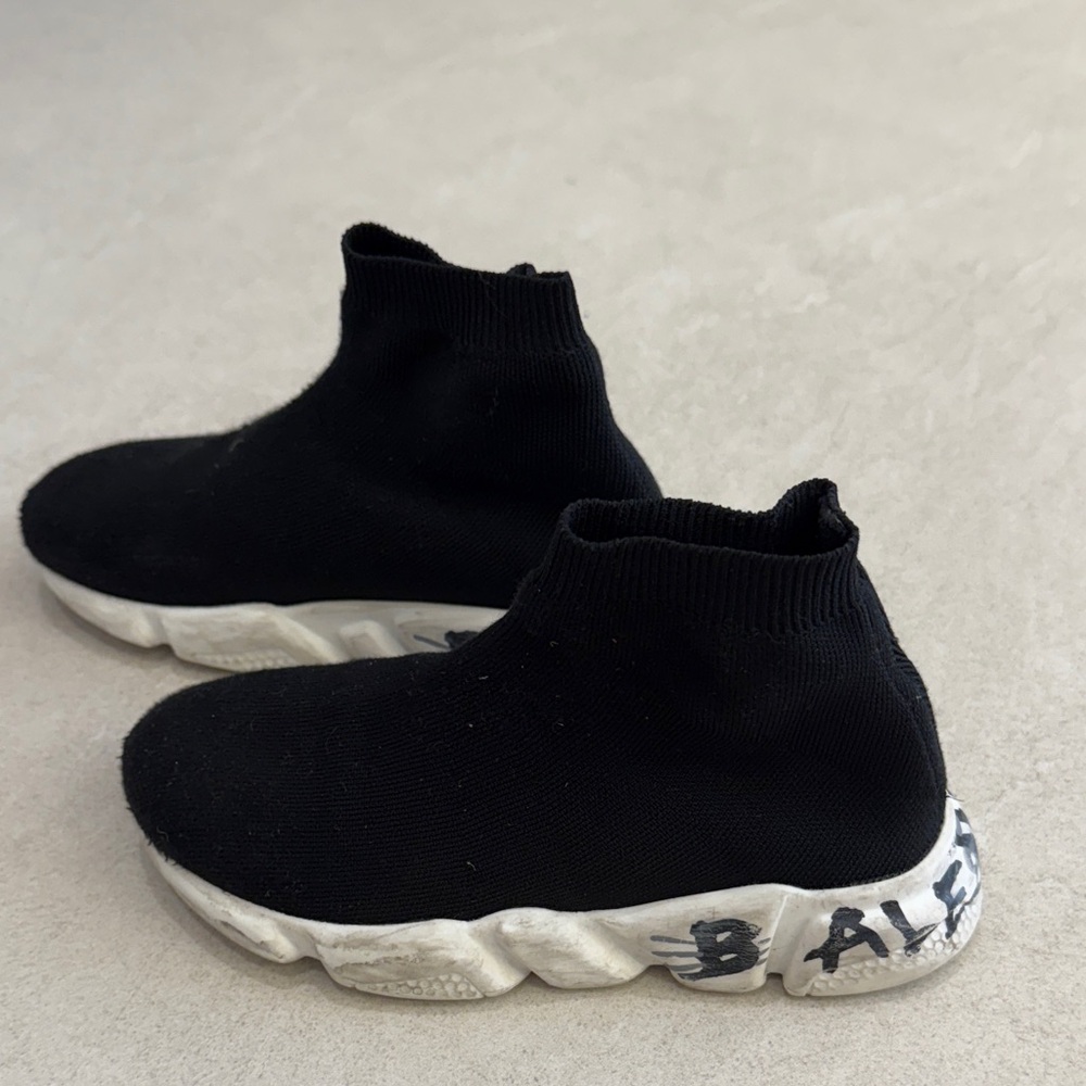 Balenciaga Kids Black Knit Sneakers